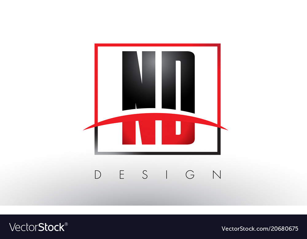 nd n d logo letters with red and black colors and vector image colors that start with the letter n
