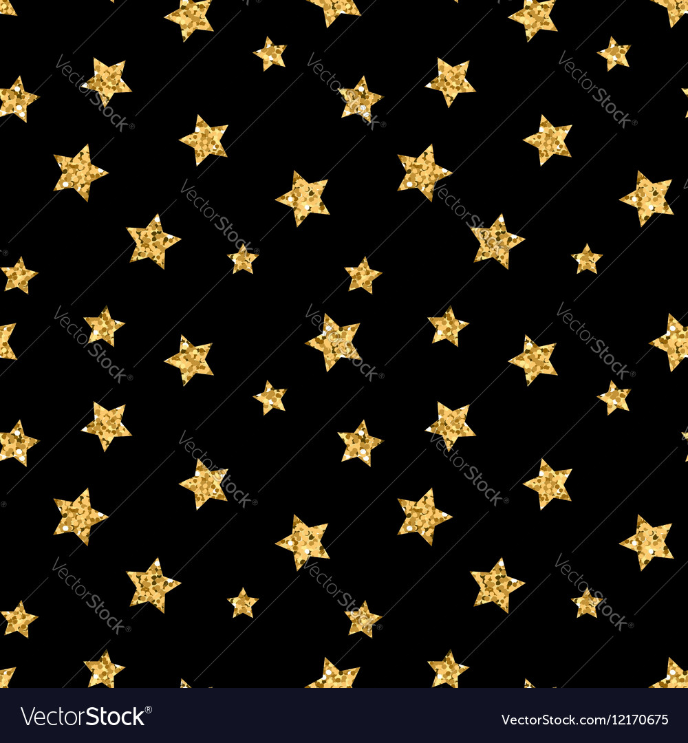 Stars seamless pattern gold Royalty Free Vector Image