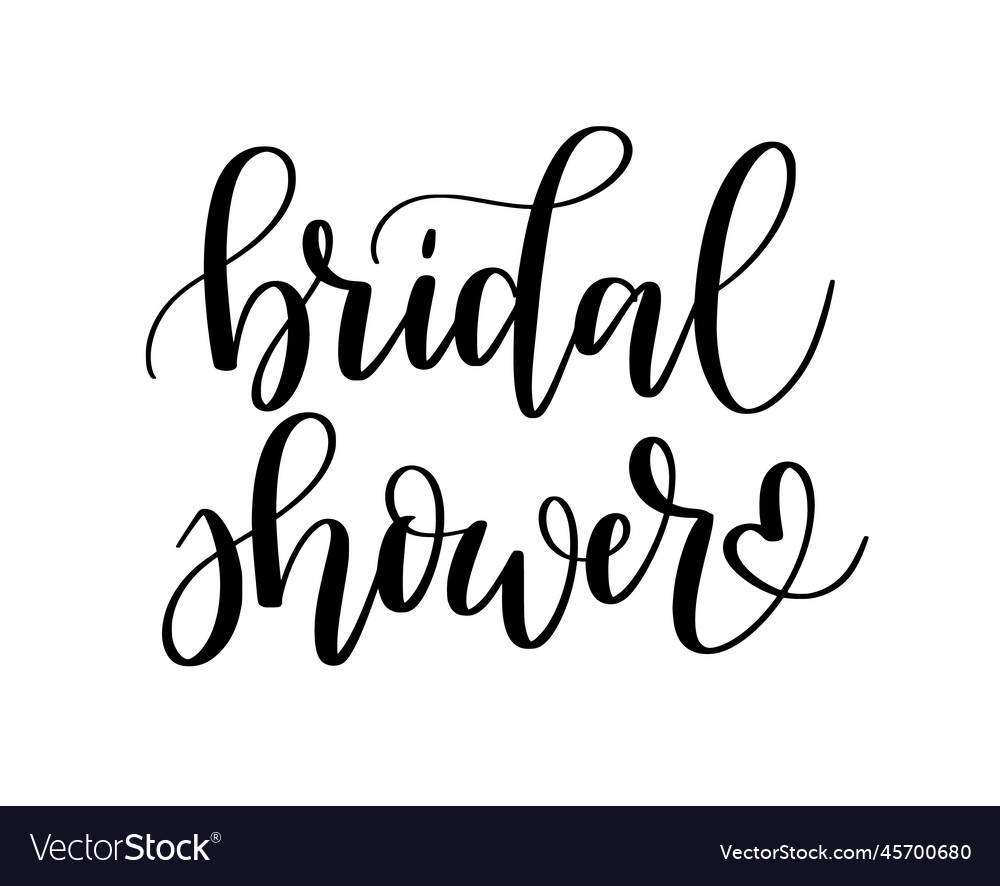 Bridal shower cute modern calligraphy romantic Vector Image