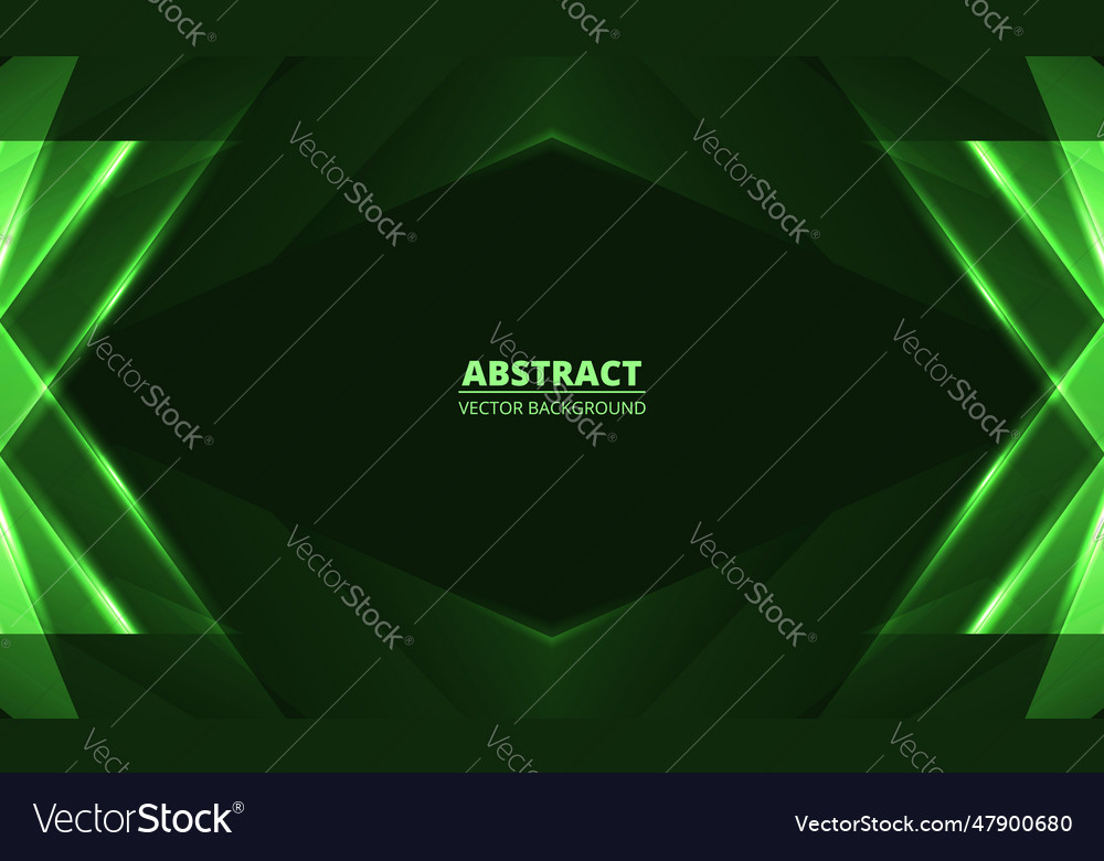 Dark green background with geometric abstract Vector Image