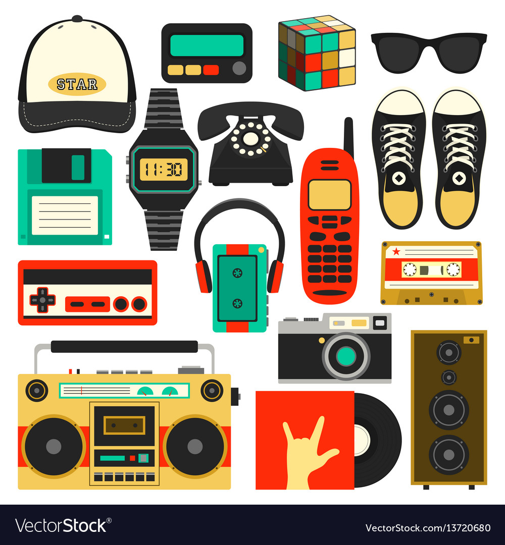 Old style equipments accessories Royalty Free Vector Image