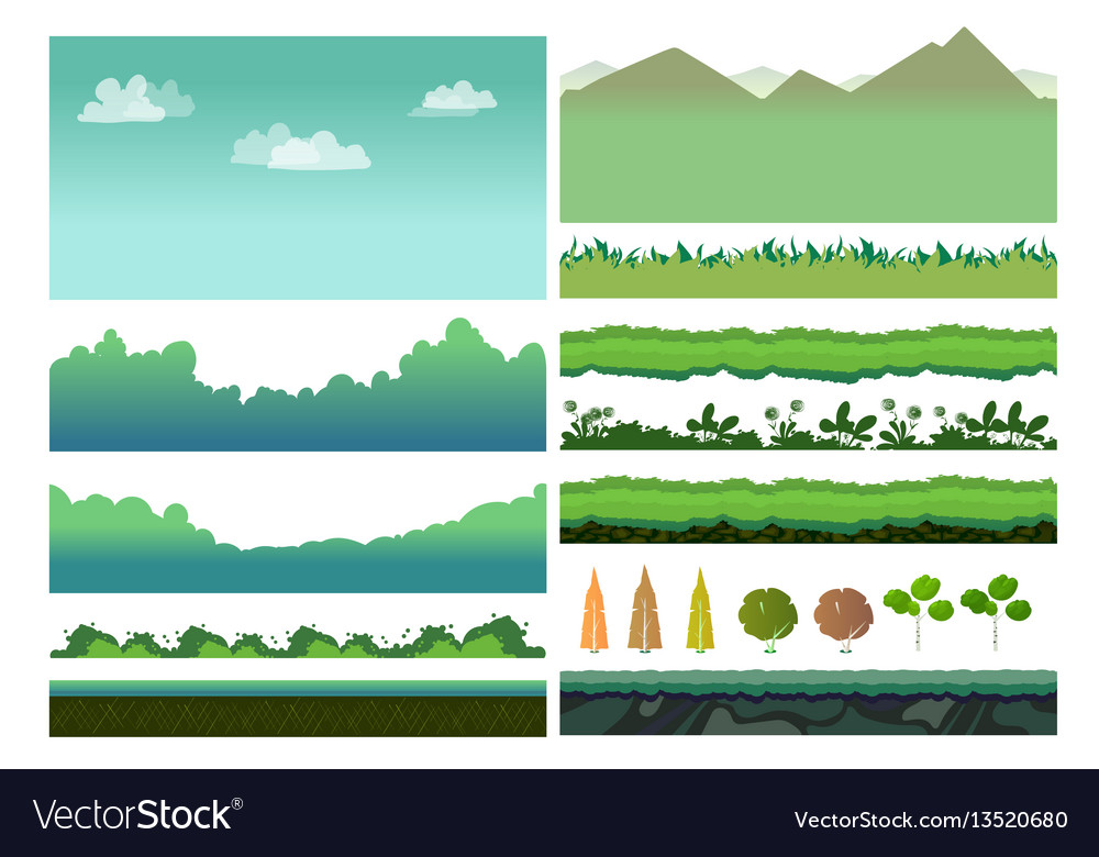 Download Platformer game assets Royalty Free Vector Image