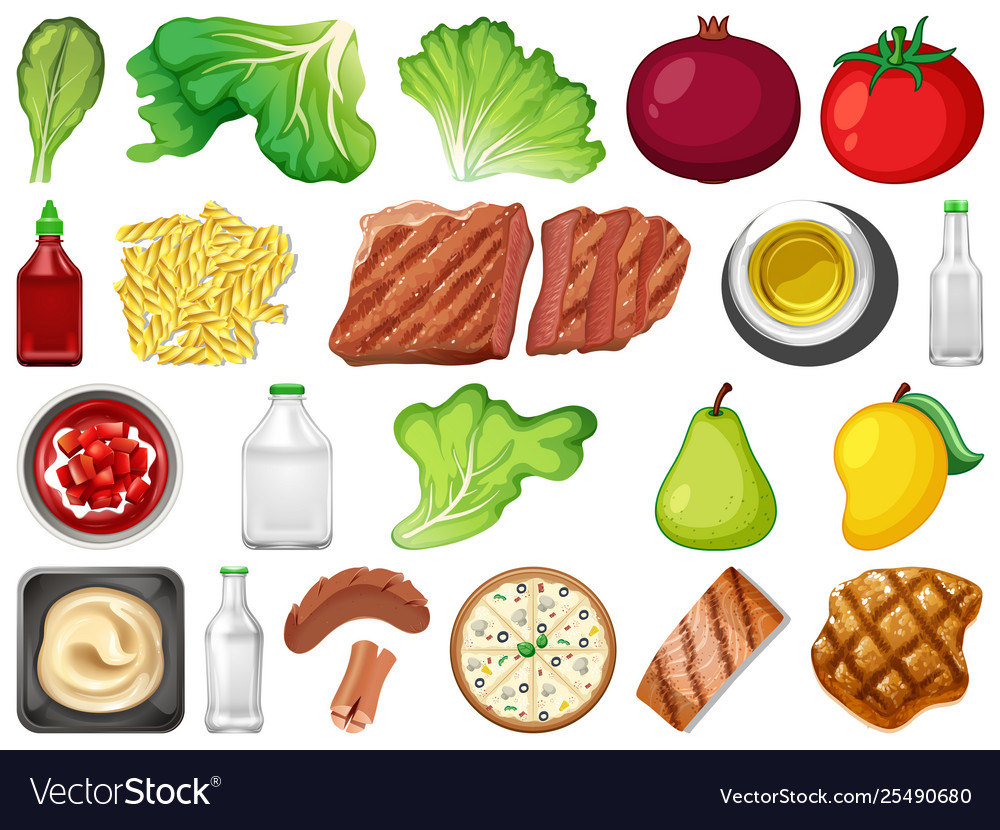 set-food-element-royalty-free-vector-image-vectorstock