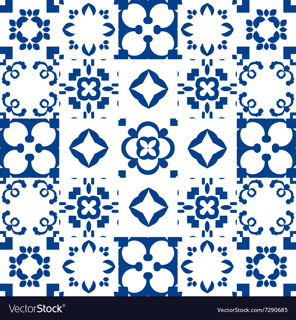 Blue And White Ceramic Tiles Patchwork Style Blue And White Ceramic Tiles Patchwork Style