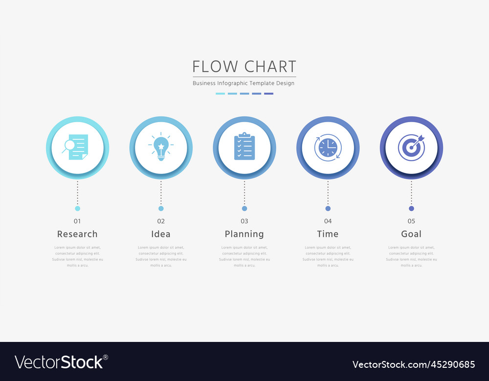 Flow chart infographic template Royalty Free Vector Image