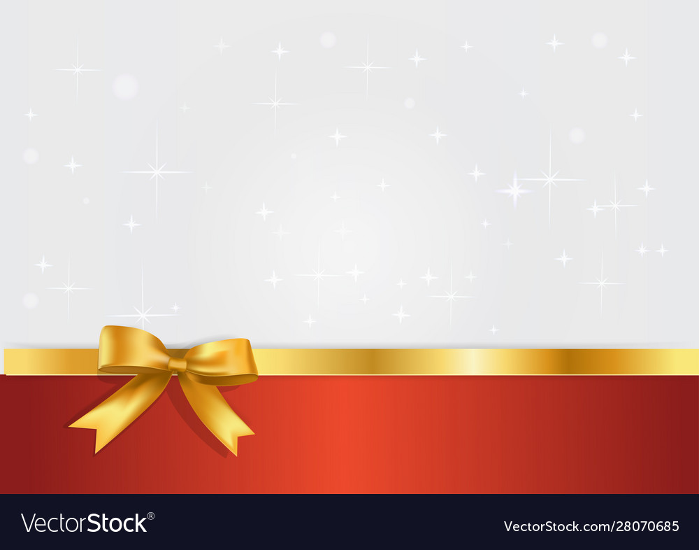 Holiday White And Red Banner With Gift Glossy Vector Image