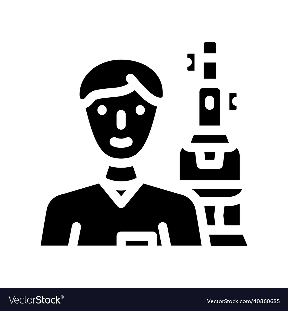 Laboratory worker glyph icon Royalty Free Vector Image