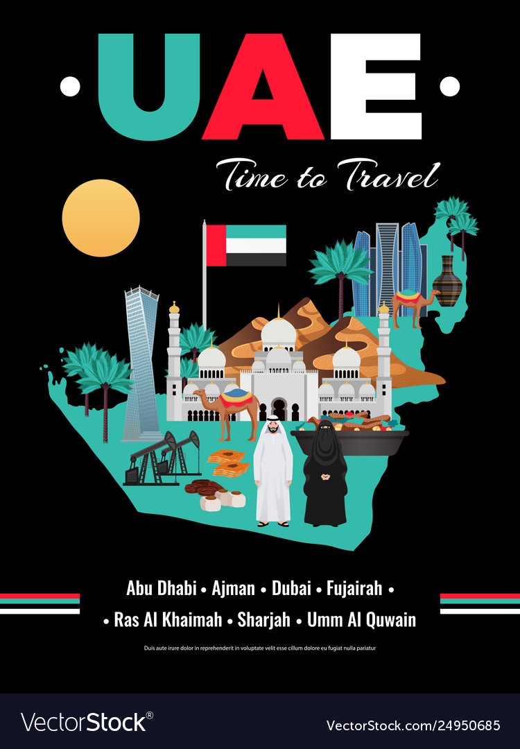 Uae Tourism Travel Poster Royalty Free Vector Image uae-tourism-travel-poster-royalty-free-vector-image