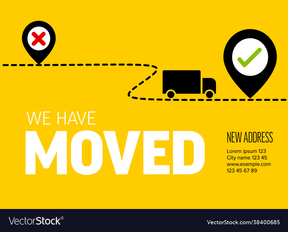 We are moving minimalistic yellow flyer template Vector Image Inside Moving Flyer Template