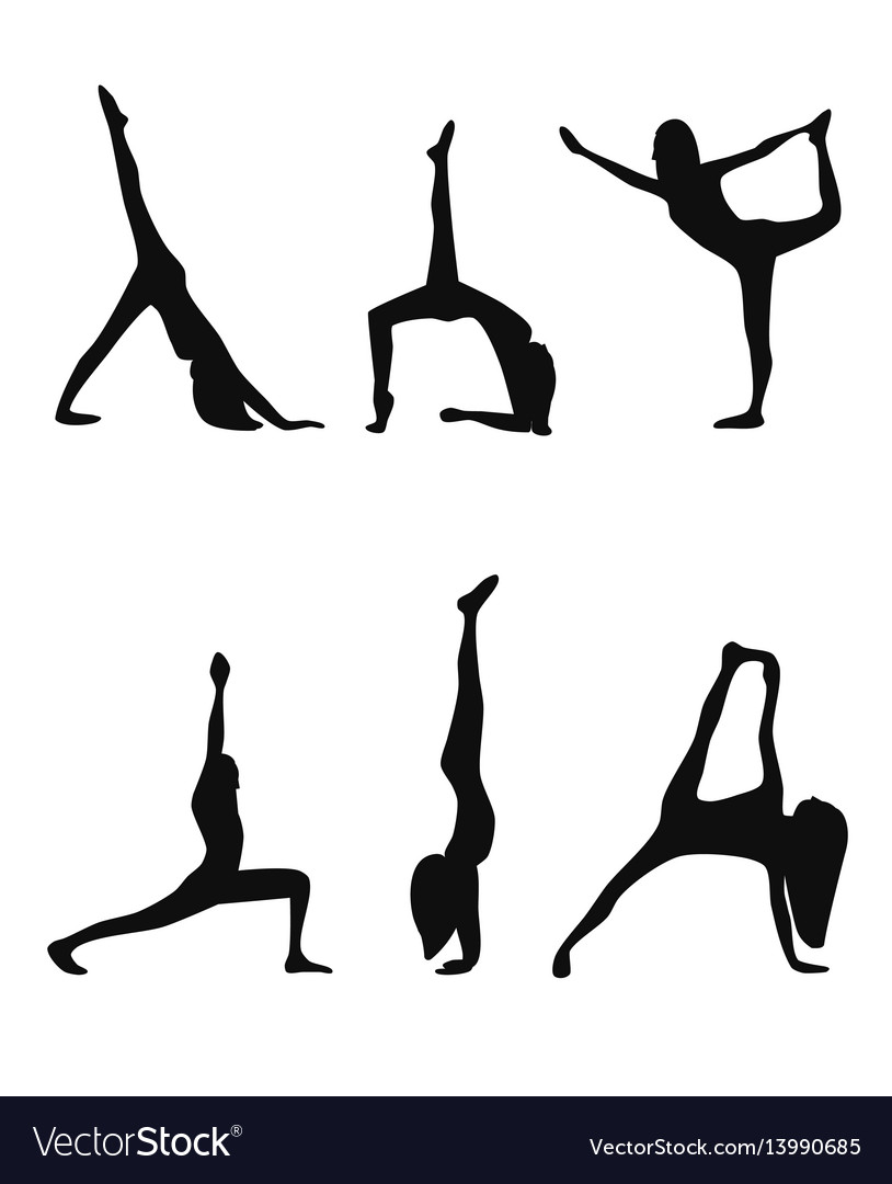 Photo & Art Print Vector set of yoga poses isolated on white