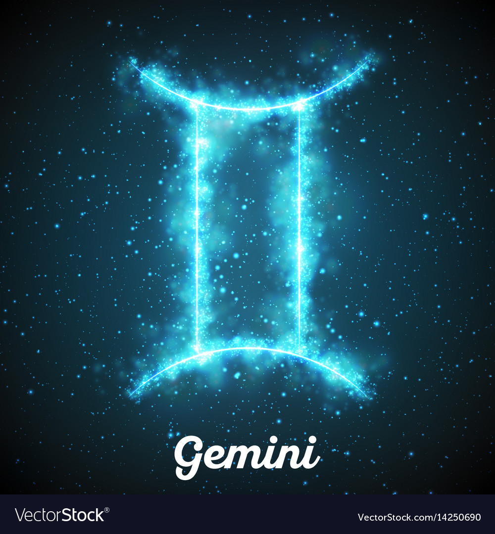 Abstract zodiac sign gemini on a Royalty Free Vector Image