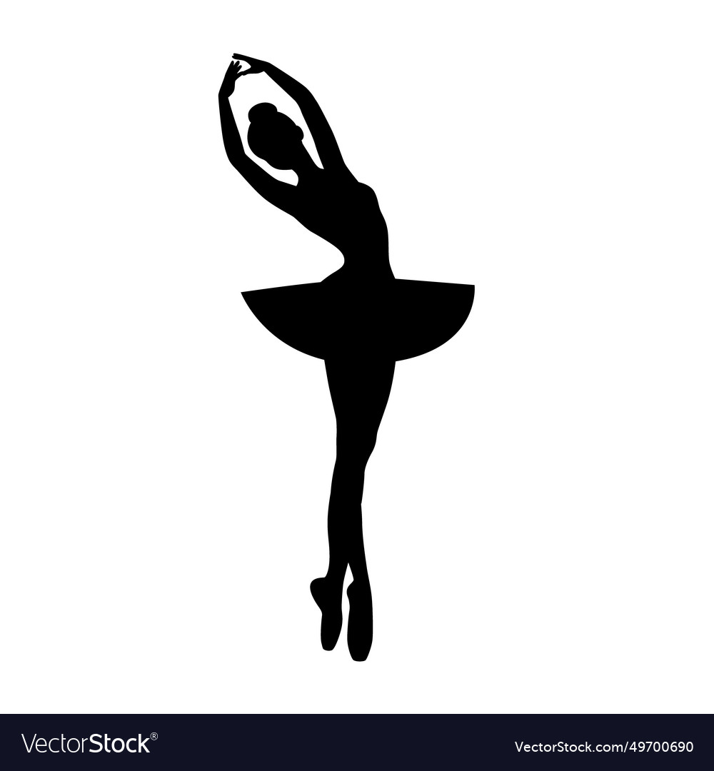 Beautiful Ballet Dancer Is Posing Silhouette Vector Image