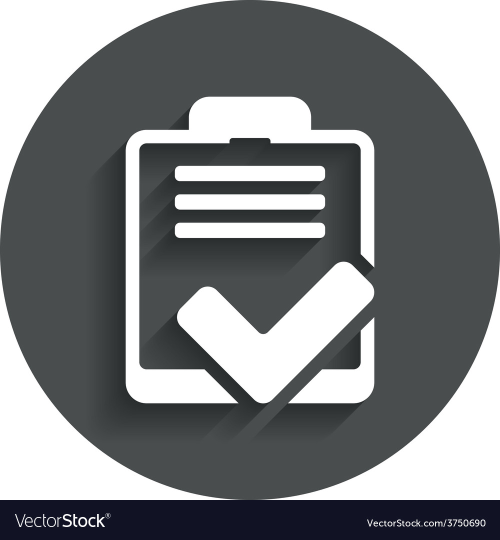 Checklist sign icon control list symbol Royalty Free Vector