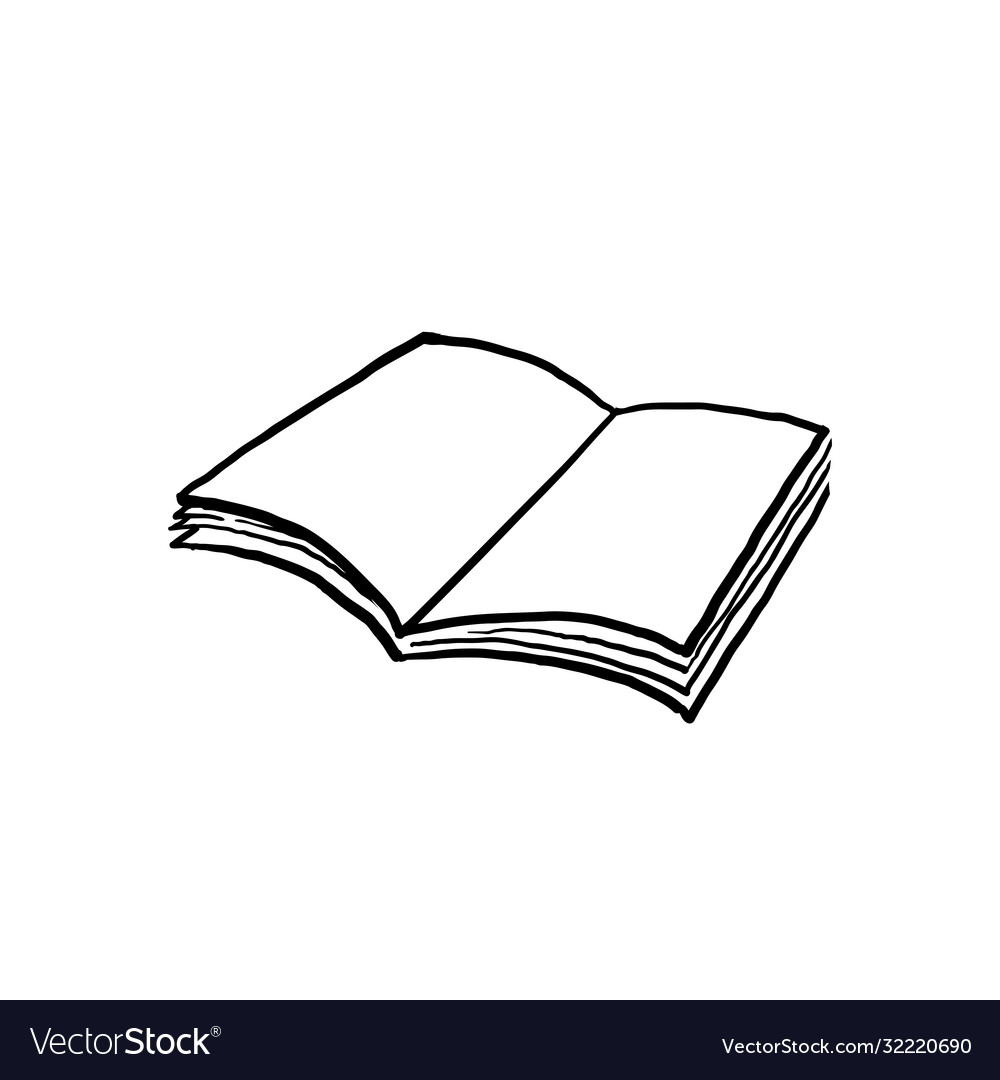 Open book hand draw stock vector. Illustration of information