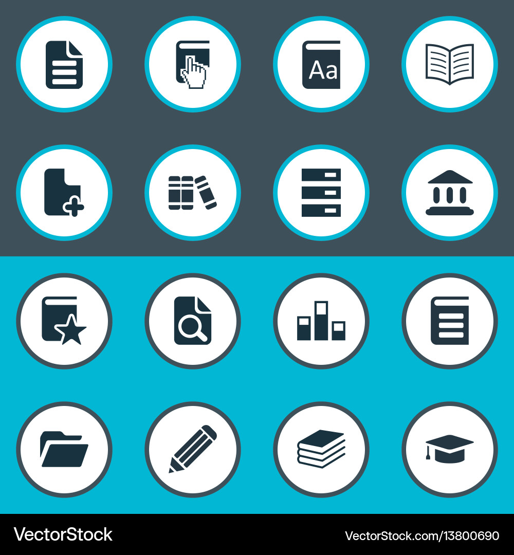 Set of simple reading icons Royalty Free Vector Image