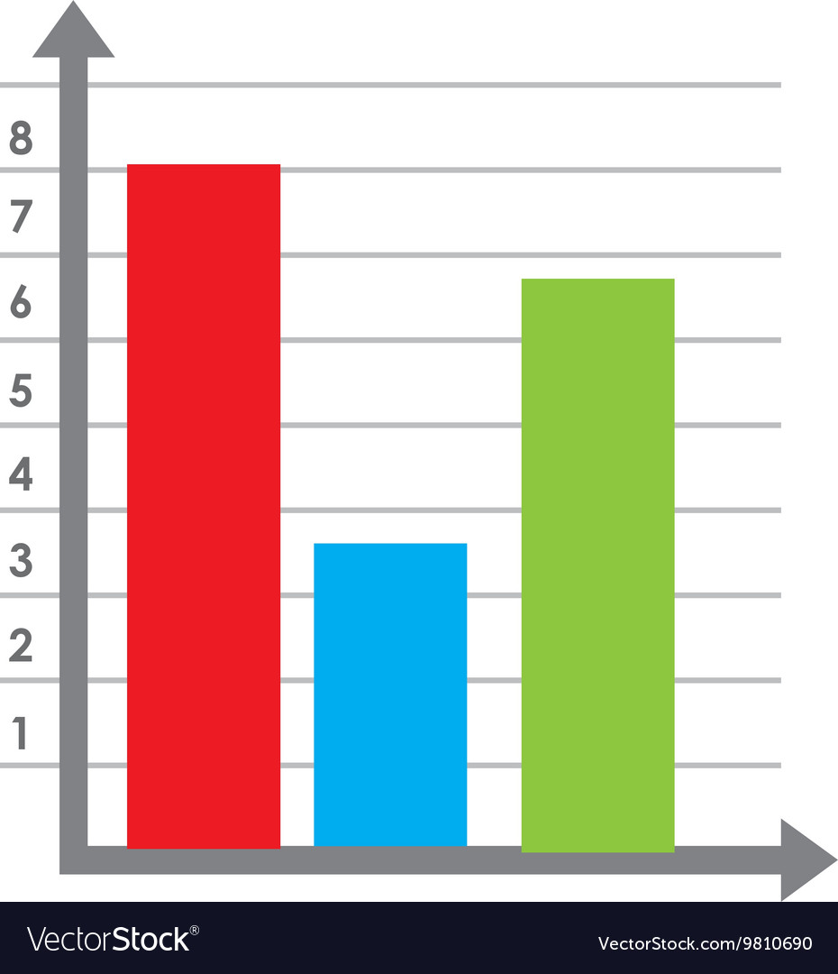 Statistics graphic isolated flat icon Royalty Free Vector