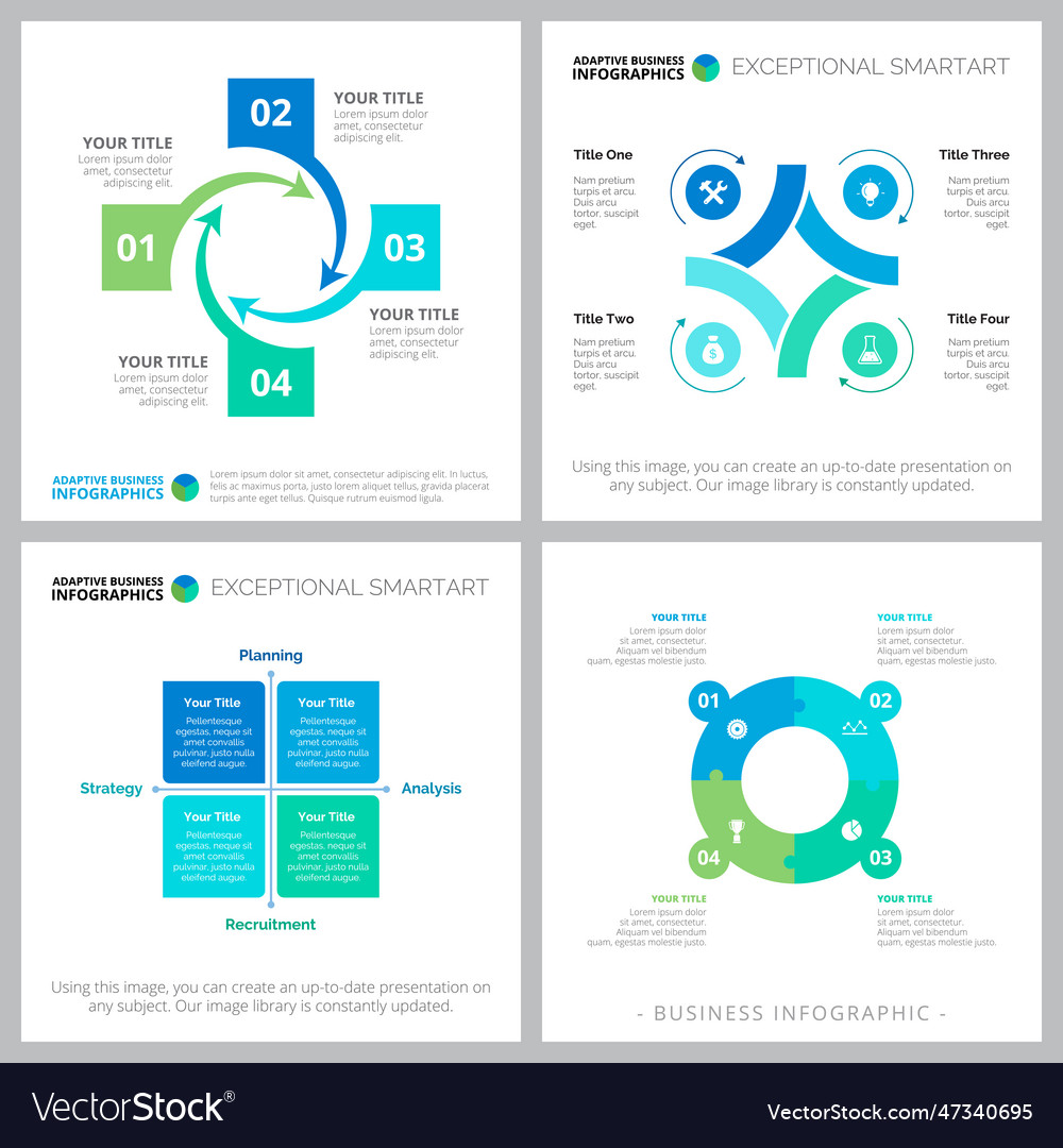 Colored diagram layout set Royalty Free Vector Image