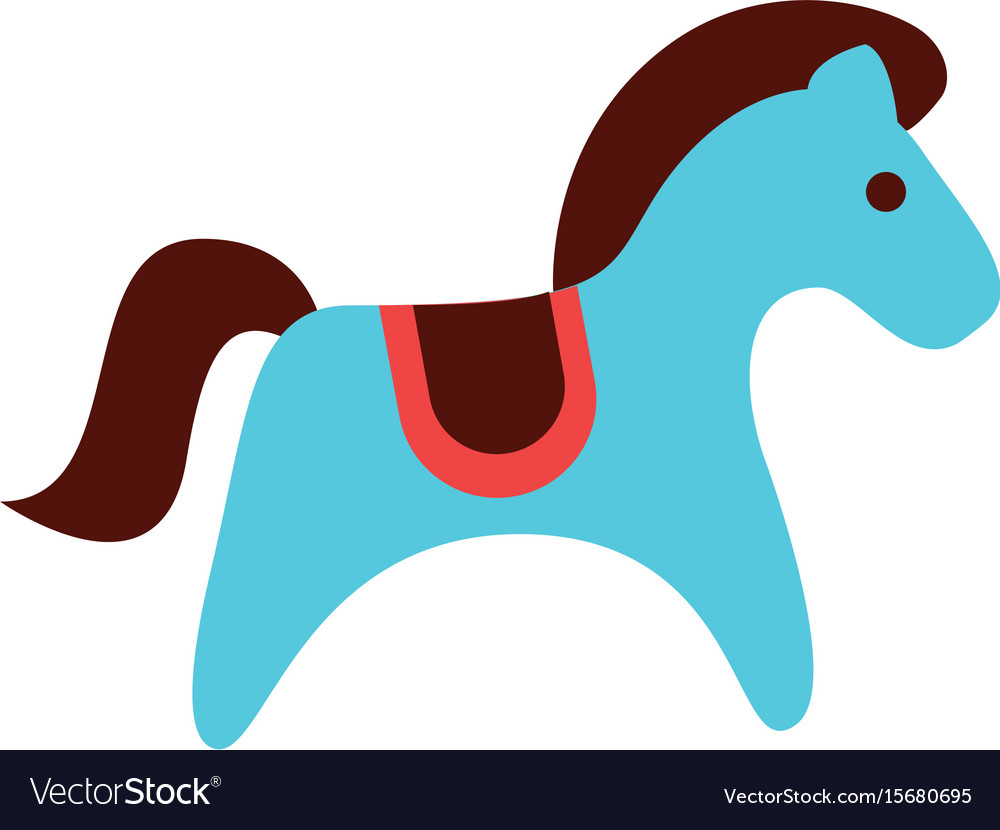 Cute carrousel horse isolated icon Royalty Free Vector Image