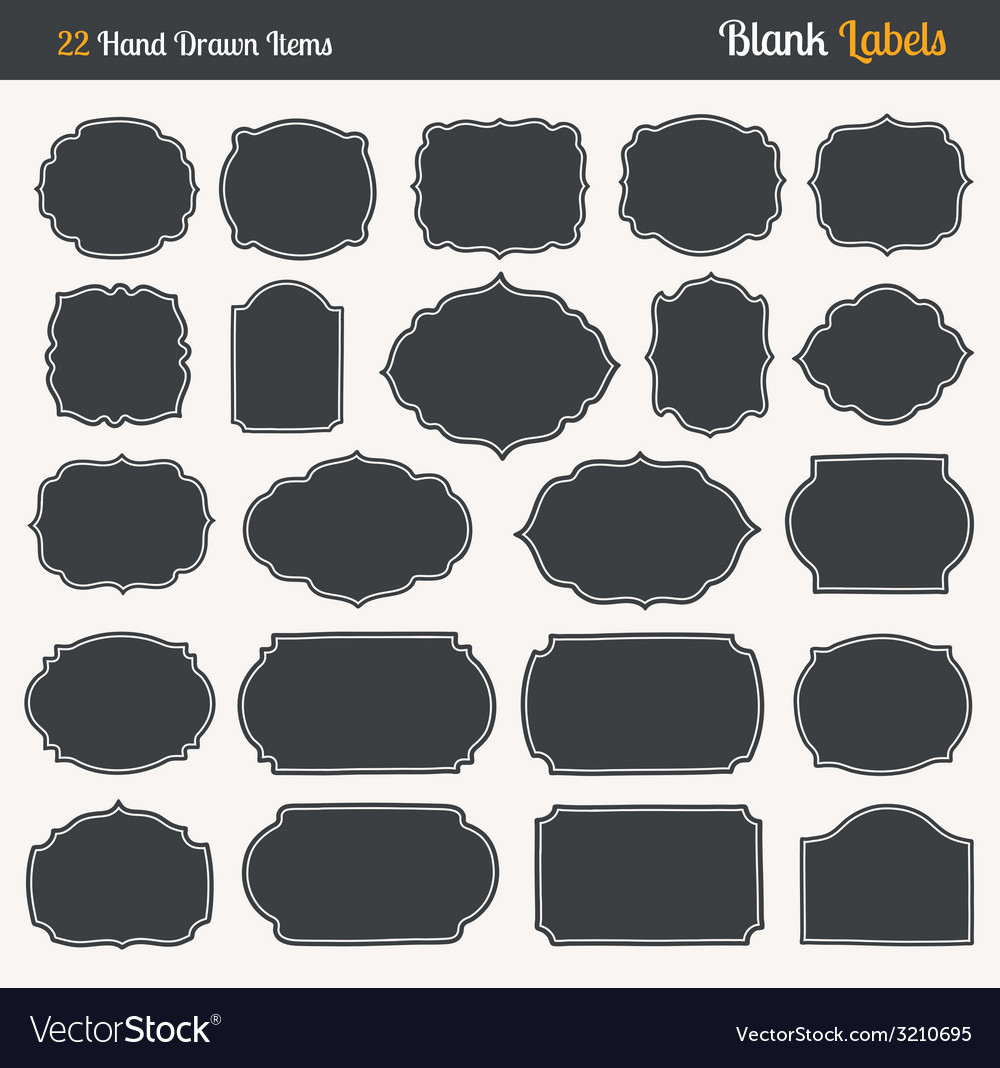 Hand Drawn Blank Labels Royalty Free Vector Image