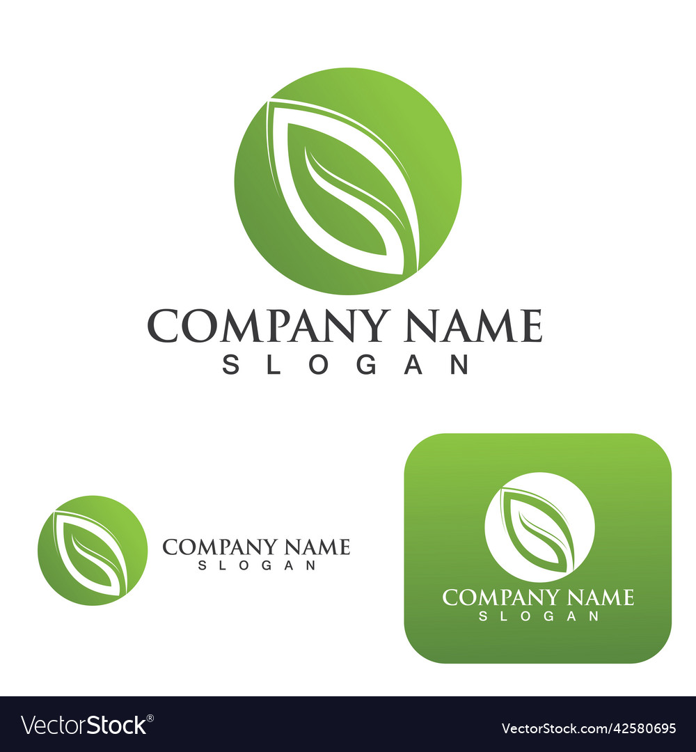 Leaf ecology green logo nature element Royalty Free Vector