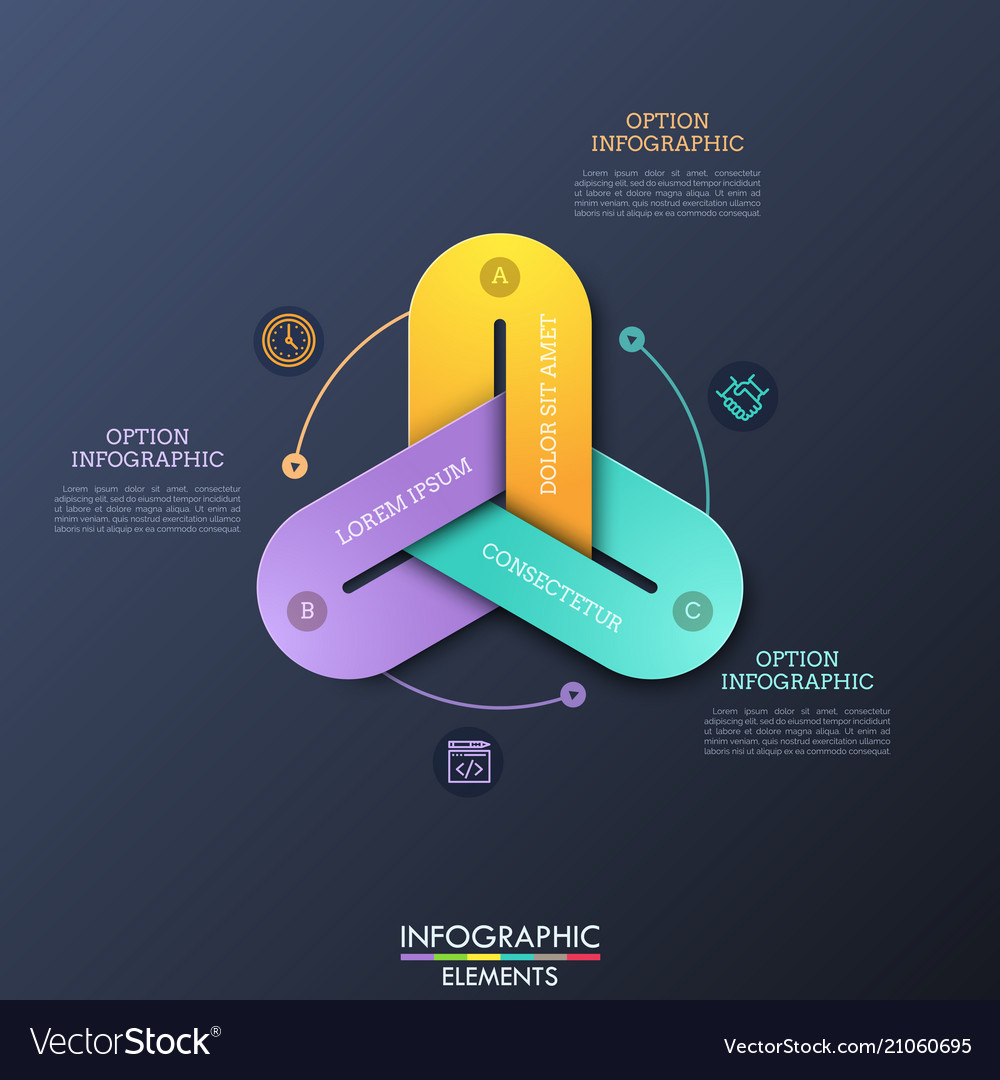 Modern infographic design templates with 3 vector image Modern infographic design templates with 3