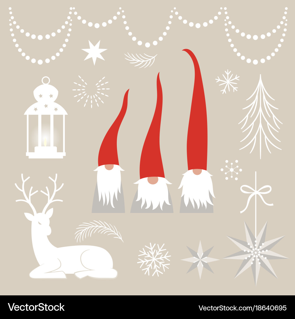 Set christmas design elements Royalty Free Vector Image