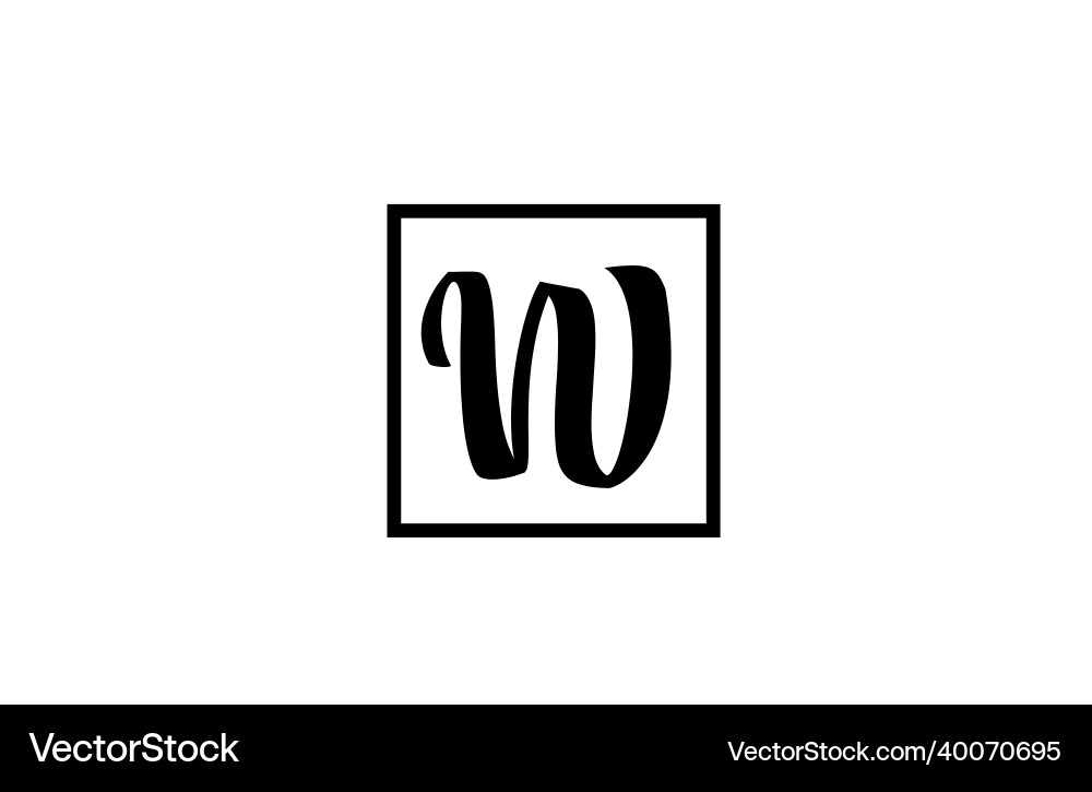 W alphabet letter logo icon simple black Vector Image