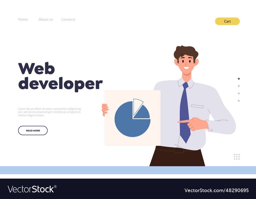 Web developer landing page template with happy seo