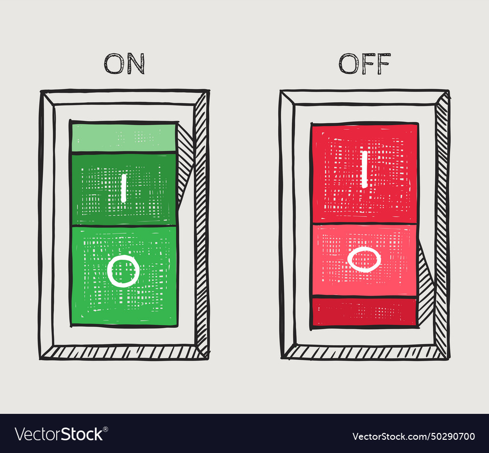 An electric switch hand drawn doodle style Vector Image