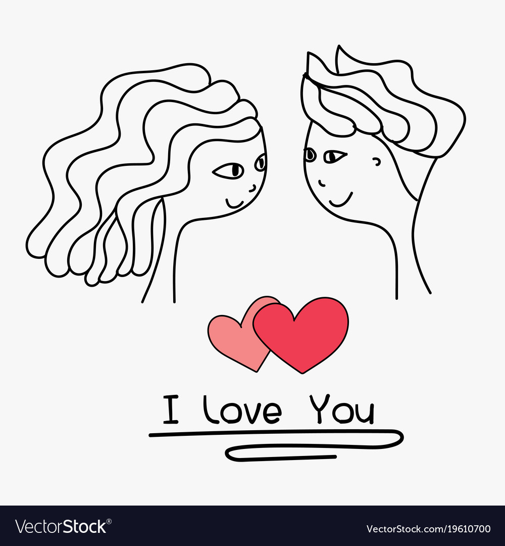 Cards of cute couple Royalty Free Vector Image