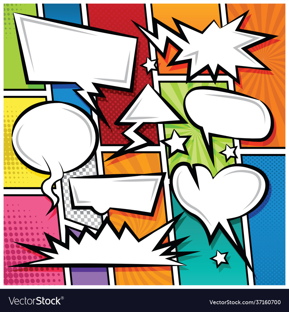 Comic bubble speech balloons cartoon Royalty Free Vector