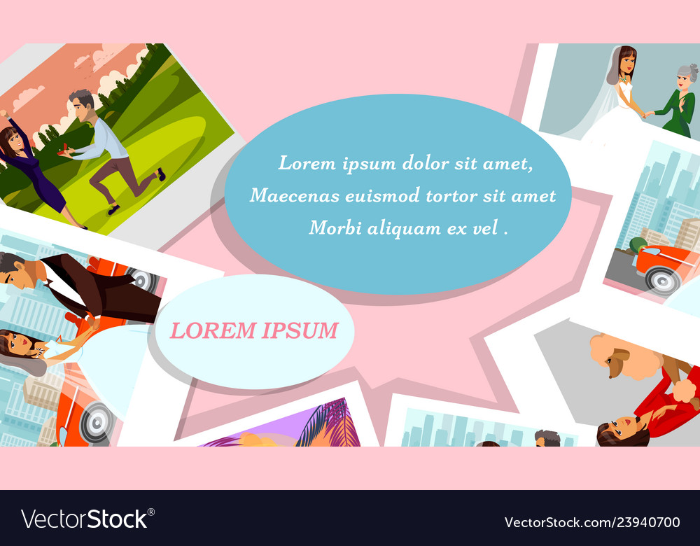 Happy memories polaroid photos banner Royalty Free Vector