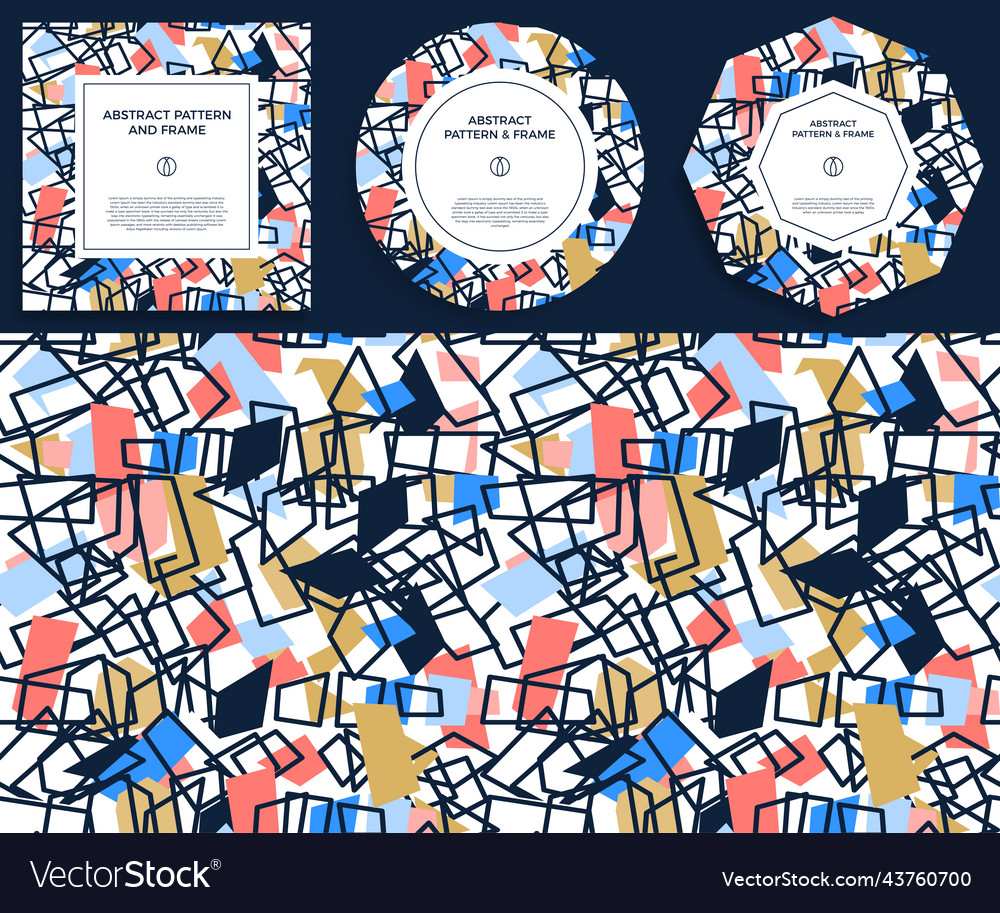 Set of colorful hand draw abstract shapes frame Vector Image