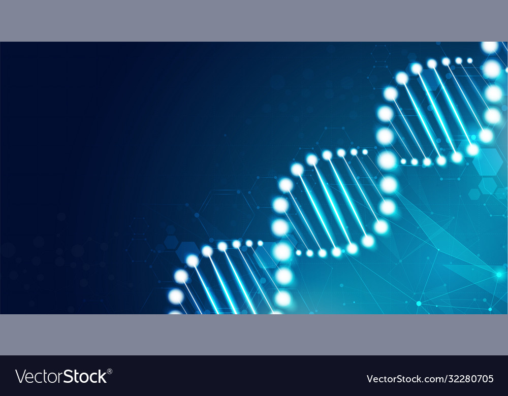 Dna digital sequence code structure with glow Vector Image
