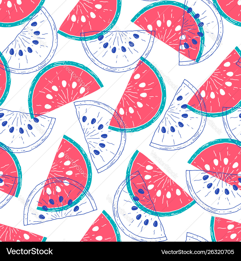 Pattern with watermelons Royalty Free Vector Image