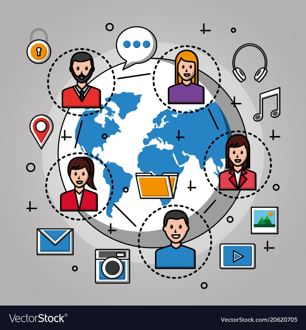 People social media Royalty Free Vector Image - VectorStock