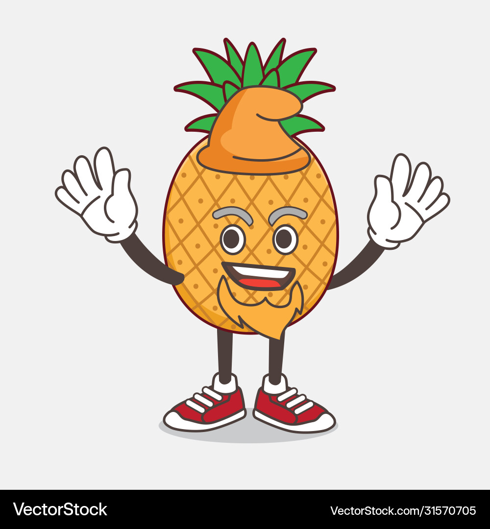 Pineapple fruit cartoon mascot character dressed Vector Image