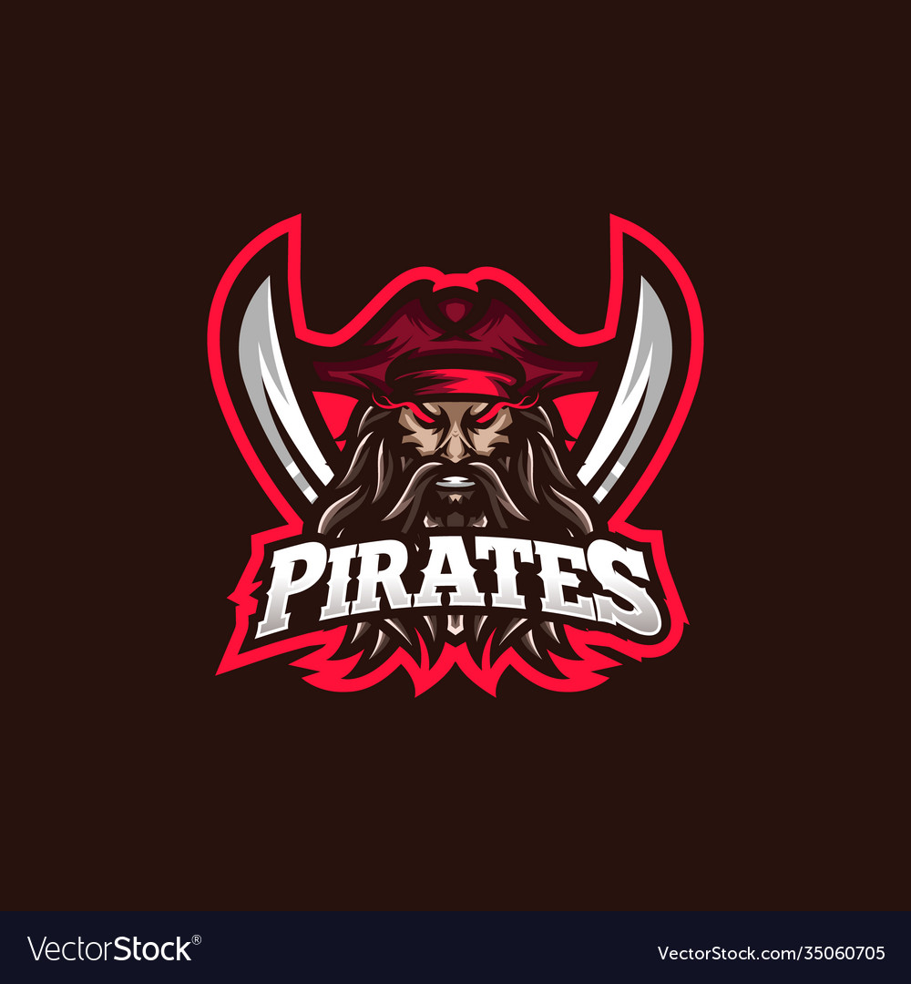 Design do logotipo do mascote pirata esport