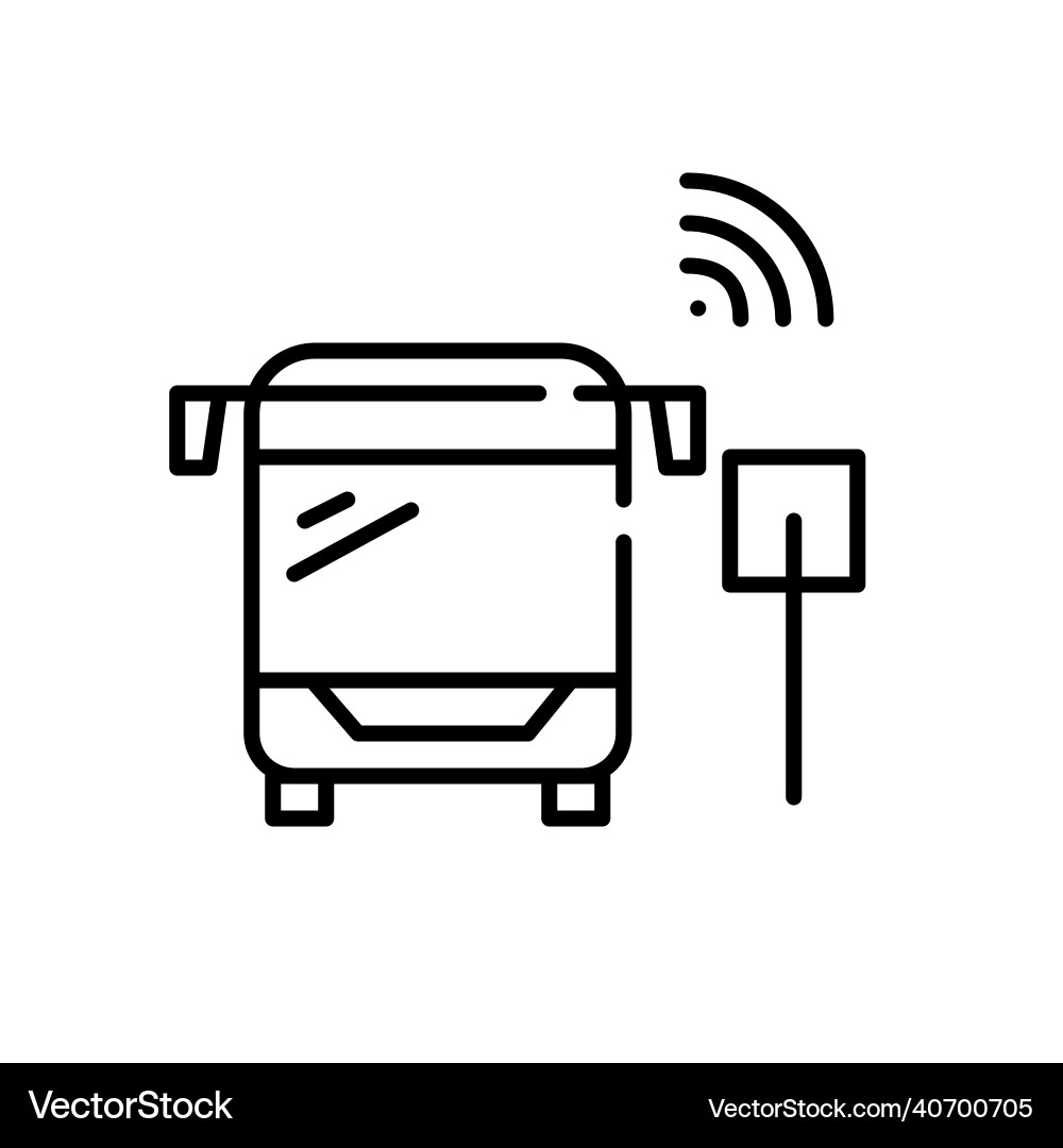 Smart public transportation bus with wireless Vector Image