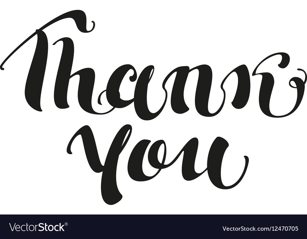 Thank you lettering text Royalty Free Vector Image