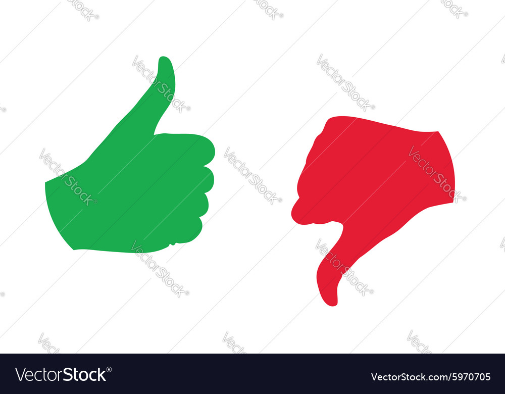 Thumb up down color icon Royalty Free Vector Image