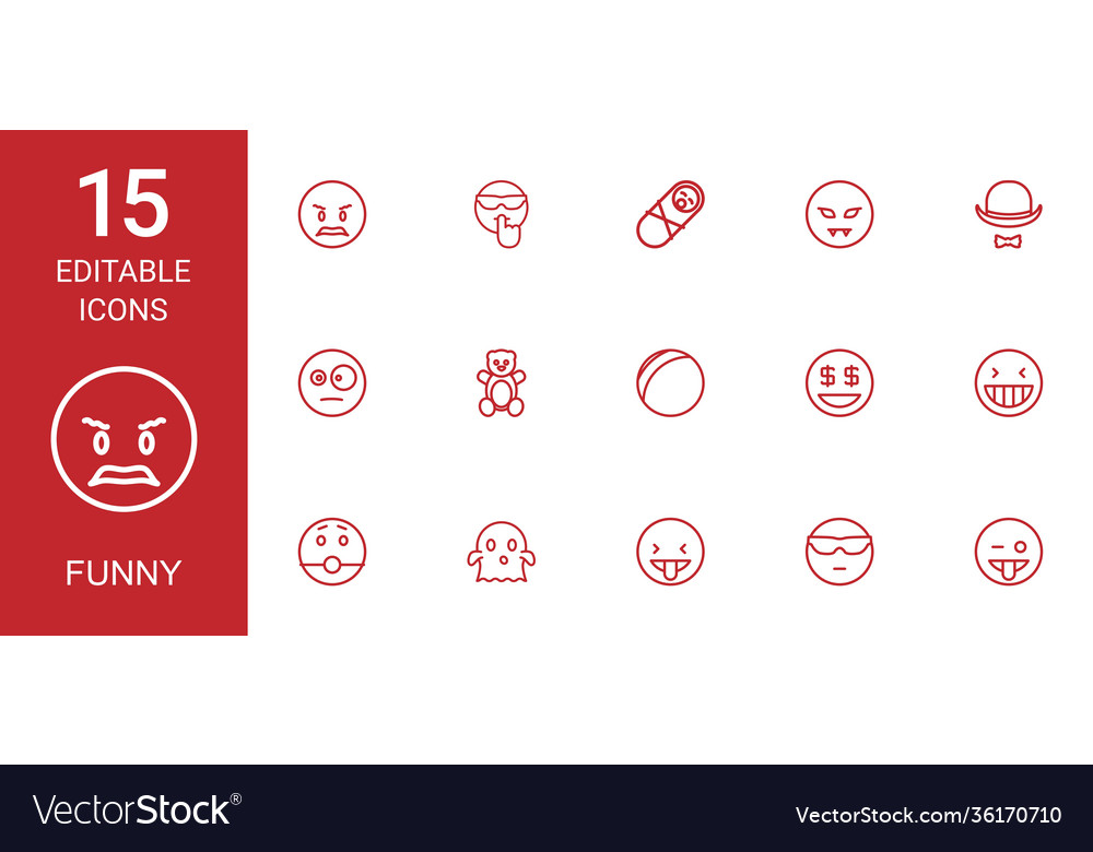 15 funny icons Royalty Free Vector Image - VectorStock