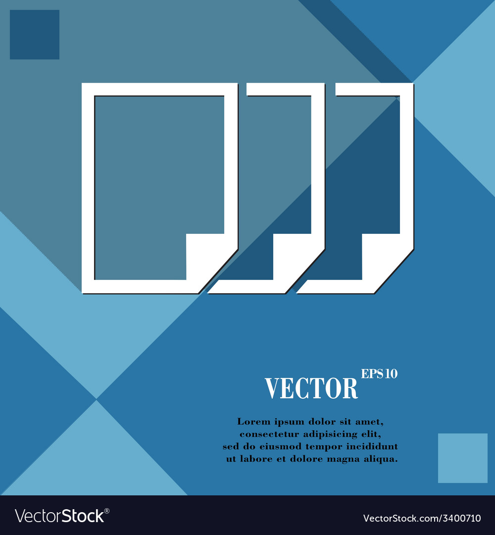 Copy file icon symbol flat modern web design Vector Image