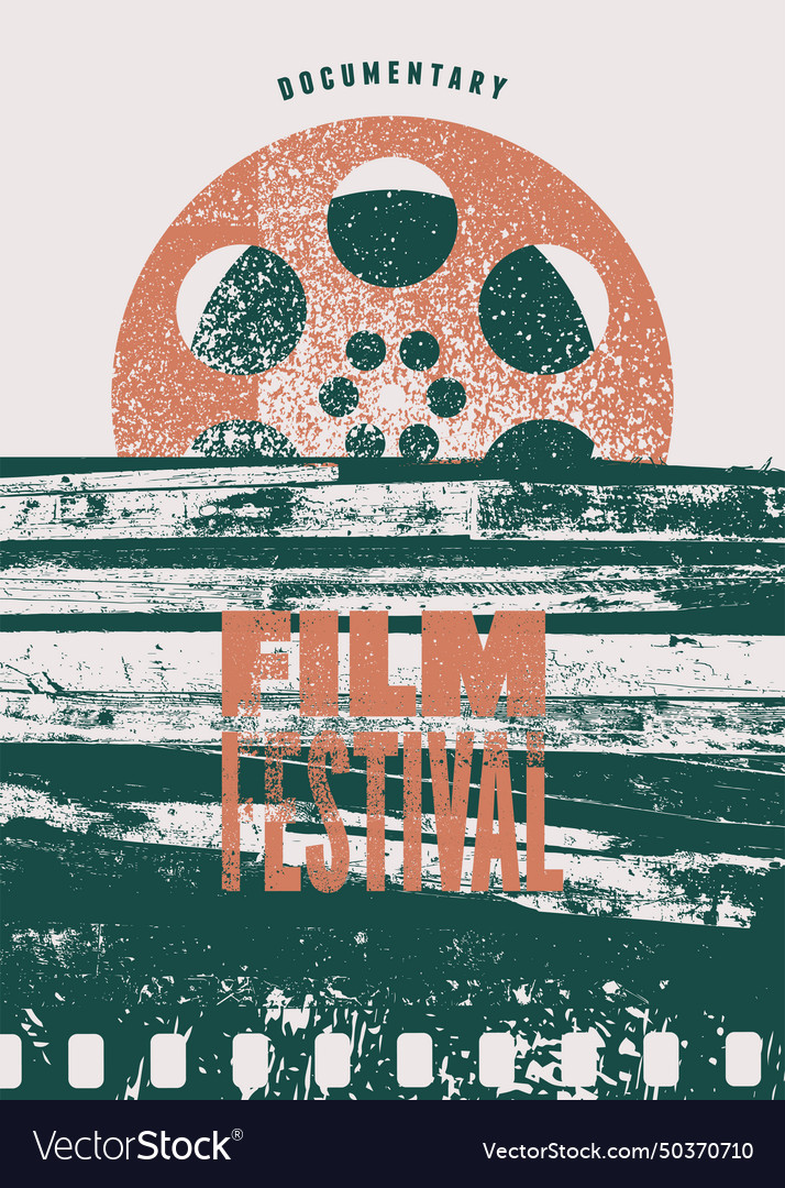 Film Festival Documentary Vintage Grunge Poster Vector Image