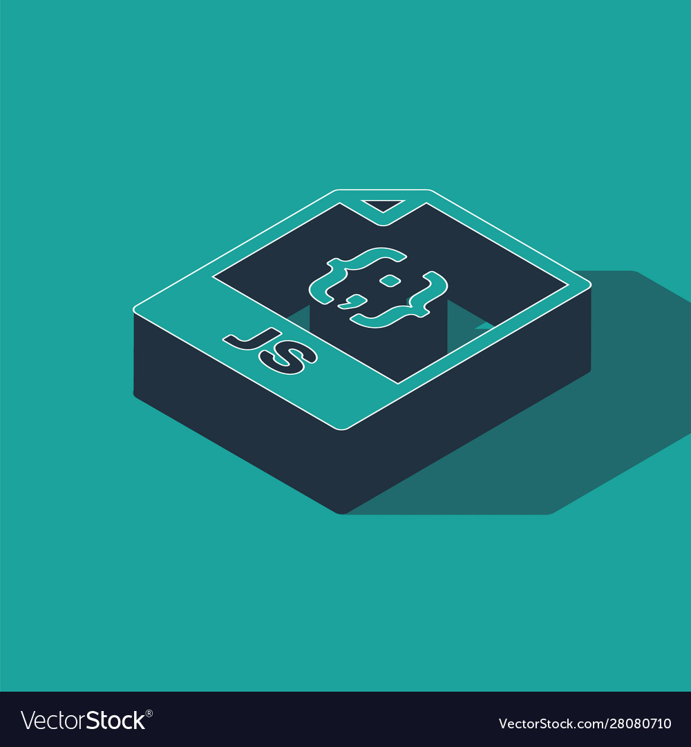 Isometric js file document download js button Vector Image