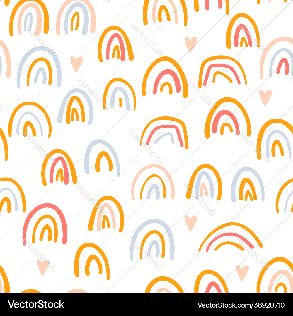 Seamless pattern background design with rainbow Vector Image