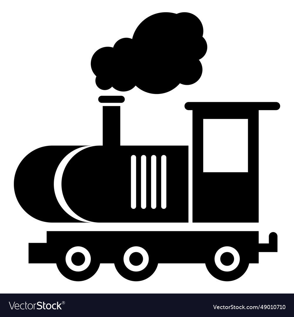 Steam locomotive retro pilot silhouette Royalty Free Vector