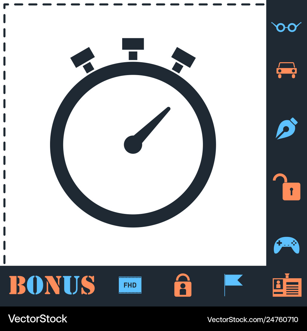 Stopwatch icon flat Royalty Free Vector Image - VectorStock