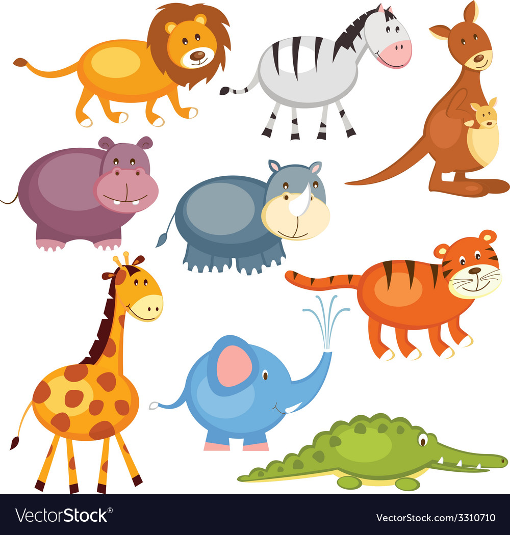 Wild animals Royalty Free Vector Image - VectorStock