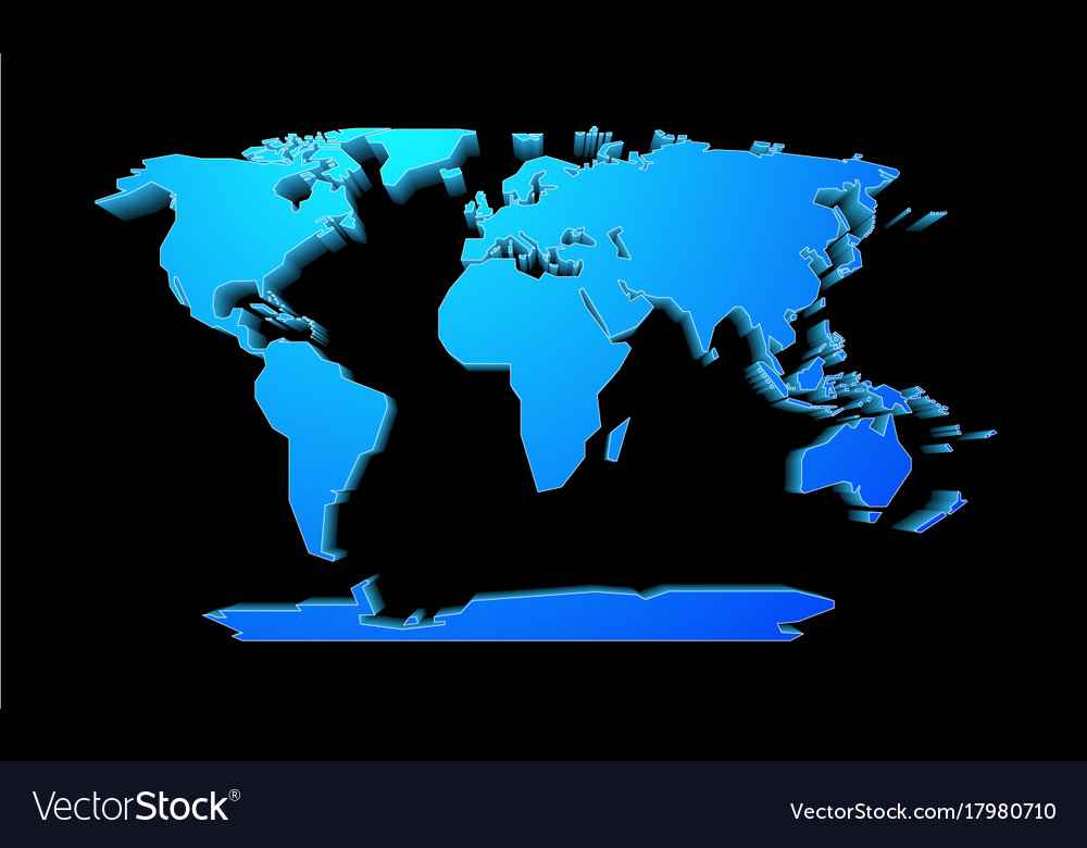World map perspective Royalty Free Vector Image